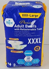 Maximum Absorbency Adult Briefs with Refastenable Tabs 8 Ct. Size XXX-Large