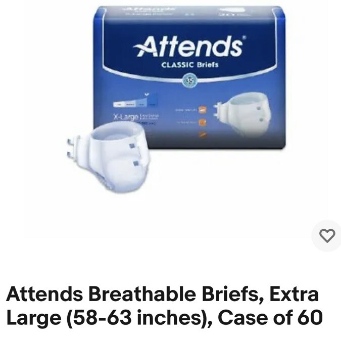 Attends Breathable Briefs, Extra Large (58-63 inches), 2 Packages Of 20 Each