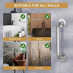 2Pcs Stainless Steel Grab Bar Bathroom Handicap Safety Shower Tub Handle Support