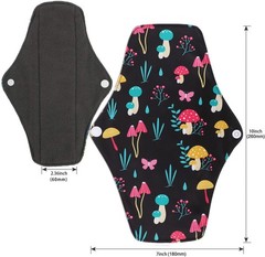 PHOGARY Reusable Menstrual Pads, Bamboo Cloth Pads 9 Piece Set, Colorful-b