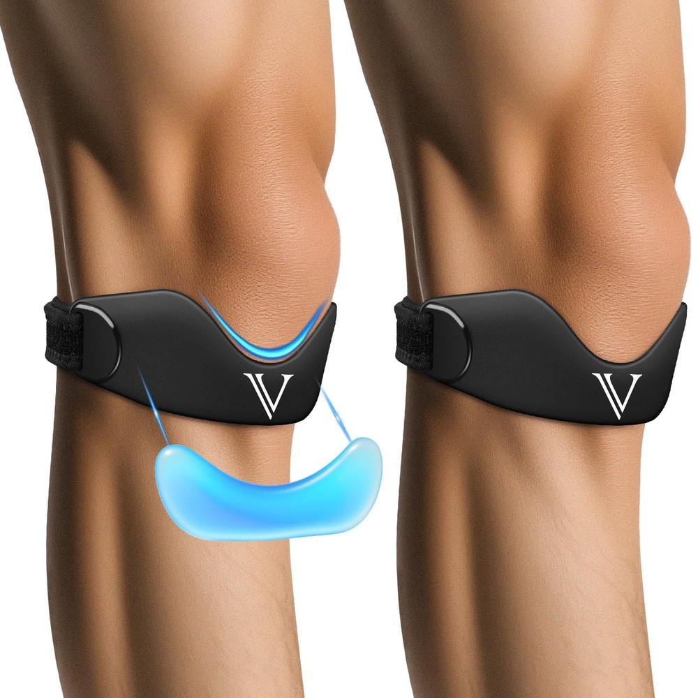 Patellar Tendon Support Strap 2-Pack, Knee Brace for Women Men, Adjustable Knee
