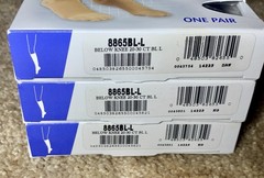 (3) Truform 20-30 Below Knee Compression Stockings Closed Toe Black Large 8865BL