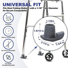 Folding Walker Ski Glides 4 Pack Universal Fit Ski Accessories for Walkers
