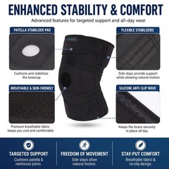 Knee Brace for Plus Size Men & Women (XL/2XL/3XL) – Extended Adjustable Suppo…