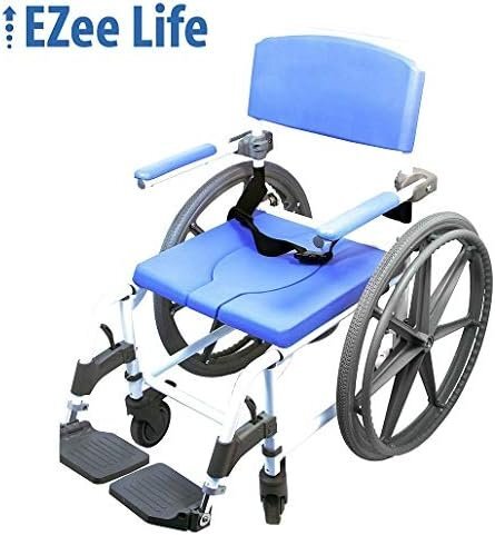 Healthline Model #150-22 Aluminum Shower Commode Wheelchair 15″ seat with 22″…