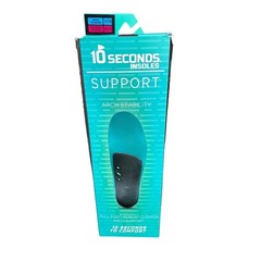 10 Seconds Arch Stability Insoles Men 7 Women 8.5 Full Foot PORON Cushion Teal