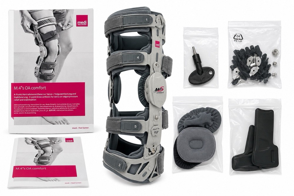 Medi M.4s OA Comfort Right Varus Knee Brace Size M G527303 Orthosis Complete
