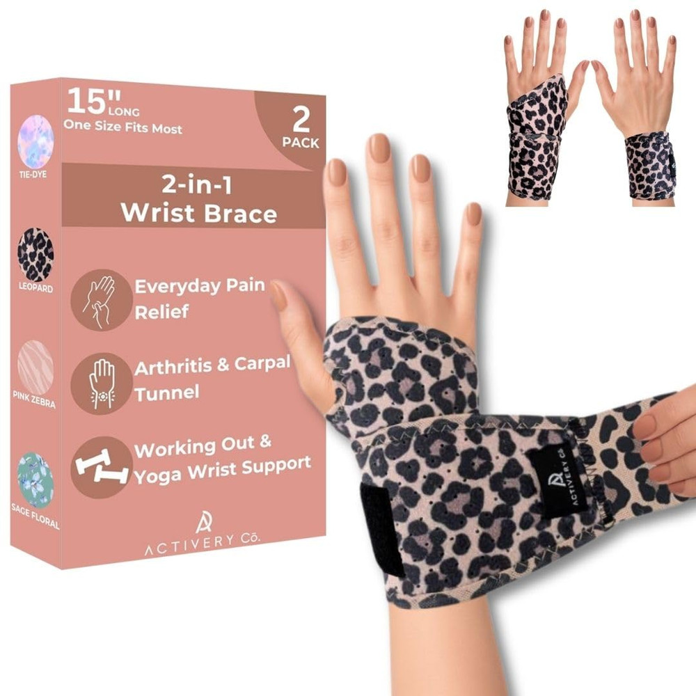 Carpal Tunnel Wrist Brace Left Hand, Right Hand for Women, Day or Night Compress