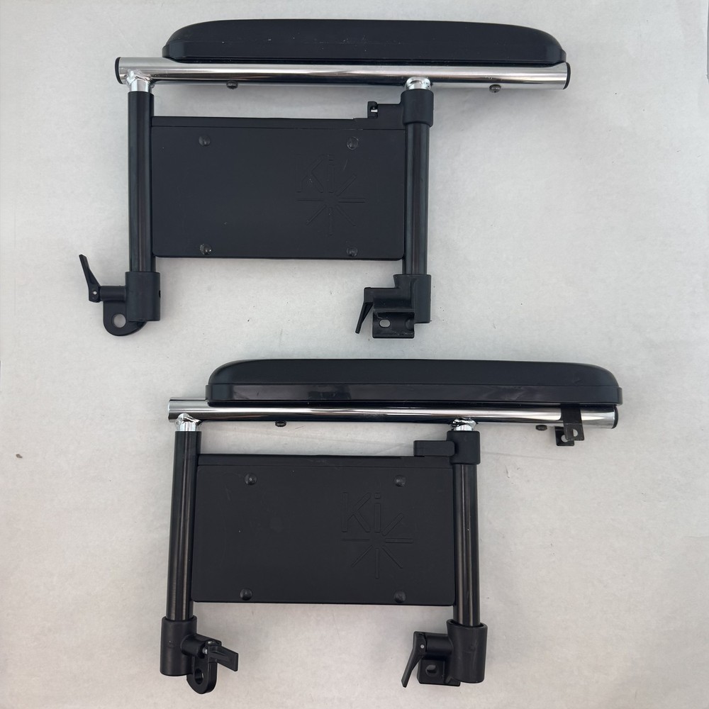 Ki Mobility Wheelchair Padded Arm Rests Pair with Side Guards Adjustable