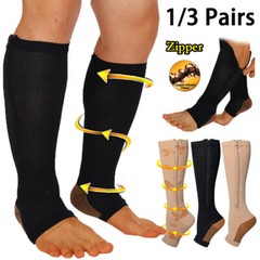 1/3Pairs Open Toe Toeless Compression Socks(15-20Mmhg) for Men and Women Support