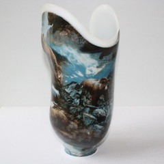 STUNNING BELOW-KNEE GRIZZLY BEAR ALASKA PRINT LEFT SOCKET w/ BULLDOG FHLA-10