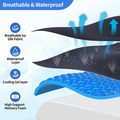 Wheelchair Cushions, 18“X16“X 3“ Gel Wheelchair Seat Cushion with Lumbar Pill