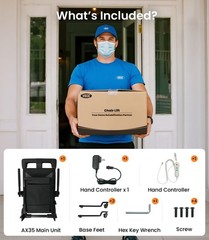 VOCIC AX35 Electric Chair Lift, Portable 4-Wheel Transfer Aid for Seniors 350lb