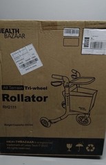 Health Bazaar All Terrain 3-Wheel Rollator RH2111 Tray Silver Black