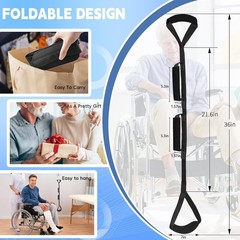 36 Inch Long Leg Lifter, Rigid Leg Lifter Strap with EVA Handgrips &Foot Loop,