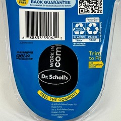 Dr. Scholl’s Work Massaging Gel Advanced Insoles Men’s Sizes 8-14 1 PR