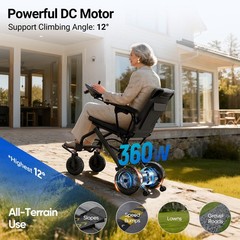 36lb Lightweight Foldable Electric Wheelchair Power Wheelchairs Mobility Scooter