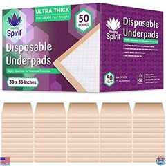 Extra Thick Ultra Absorbent Disposable Underpads XL 30×36, 50 Count, Peach