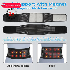 KkaFFe Back Support with Magnet, Tourmaline Magnetic X-Large, Black-1