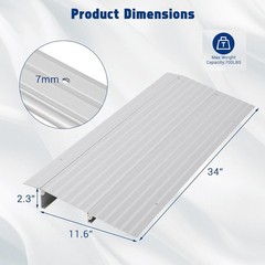 GRAVEE 34 Inch Width Door Ramp Aluminum 700lb Capacity Adjustable Indoor Outdoor