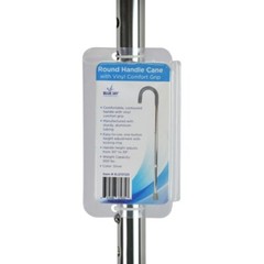 Blue Jay Silver Round Handle Cane W/ Vinyl Comfort Grip Sturdy & Stylish Support