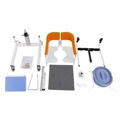 Adjustable Hydraulic Patient Lift Wheelchair Transfer Nursing Chair 180°Backrest