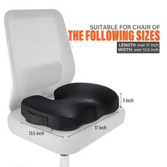 Memory Foam Seat Cushion for Office Chair & Car – Tailbone Pain Relief Pad, Gift