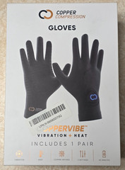 Copper Compression CopperVibe Vibration Heat Therapy Gloves Black New OPEN BOX