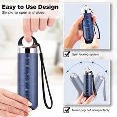 Zannaki Metal Travel Pill Organizer – Waterproof, 7-Day Pill Case