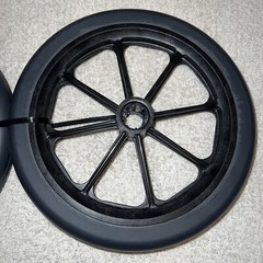 NEW PAIR Wheelchair Black Front Caster Wheel 8″x1″, NO Bearing, 1-1/2″ Hub