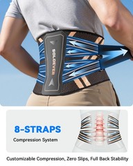 Ultra Breathable Back Brace for Lower Back Pain Relief,[Medical Grade & Coppe…