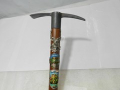 Vintage German Ice Pick Walking Stick Cane (Wanderstock) w/ Badges 32″ N86J