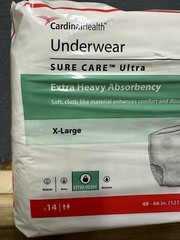 CardinalHealth Underwear 1455 Extra Heavy 14 Ct x 3PACKS (X-Large 48-66in)