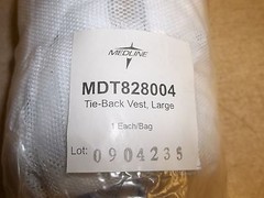 Medline MDT828004 Size Large Tie-Back Restraint Vest *FREE SHIPPING*