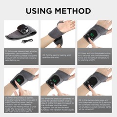USB Electric Heated Wrist Massage Joint Vibration Relaxation Pain Relief Brace