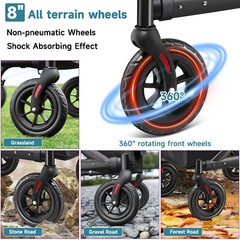 MAXWALK All-Terrain Rollator Walker w/ Non-Pneumatic Tire 4x 8” Rubber Wheel USA