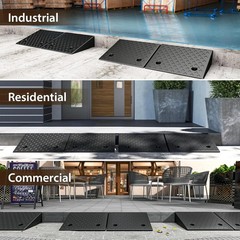 Heavy Duty Rubber 6″ Curb Ramp 40000 lbs Capacity for Driveway Shed Garage