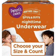 2 PACK Parent’s Choice Ultimate Care Nighttime Underwear Boys, Girls L/XL, 38 Ct