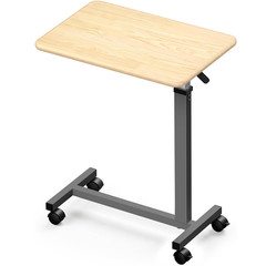 Pneumatic Adjustable Overbed Bedside Table with Wheels 23.62 x 15.75 x 39.37 in