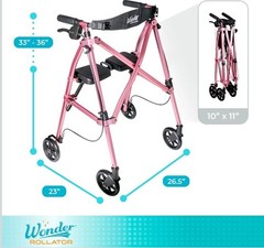 Stander Saver Space Saving Rollator Walker Lightweight Foldable Standard Size