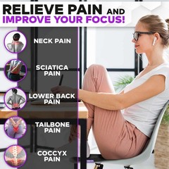 Gel Seat Cushion for Long Sitting, Ergonomic Cooling Pad, Non-Slip Cover- XLarge