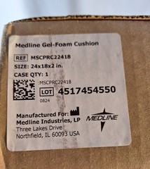 Medline Gel Foam Pressure Redistribution Cushion For Support Seating 24″×18″×2″
