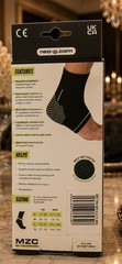 Compression Ankle Support Sleeve Size Large Black Green Left or Right Ankle