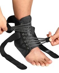 Adjustable Quick Lace Up Ankle Brace with Removable Splints for Injury Recovery