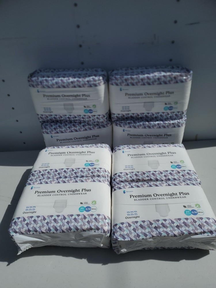 Because Premium Overnight Plus Adult Bladder Control Diaper 20Ct S/M