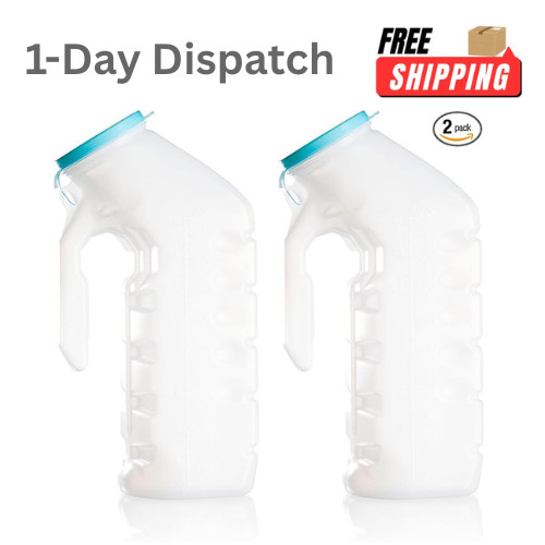 Urinals for Men with Translucent Lid 32 Oz Bottle 2 Pack Glow Dark