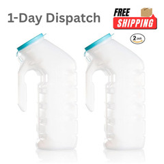 Urinals for Men with Translucent Lid 32 Oz Bottle 2 Pack Glow Dark