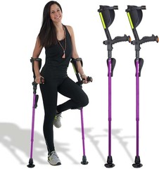 Ergobaum 7G Ergonomic Forearm Crutches Adult 5-6.6ft Purple