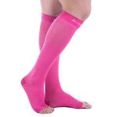 Open Toe Socks Doc Miller Compression 20-30 mmHg Recovery Varicose Veins PINK