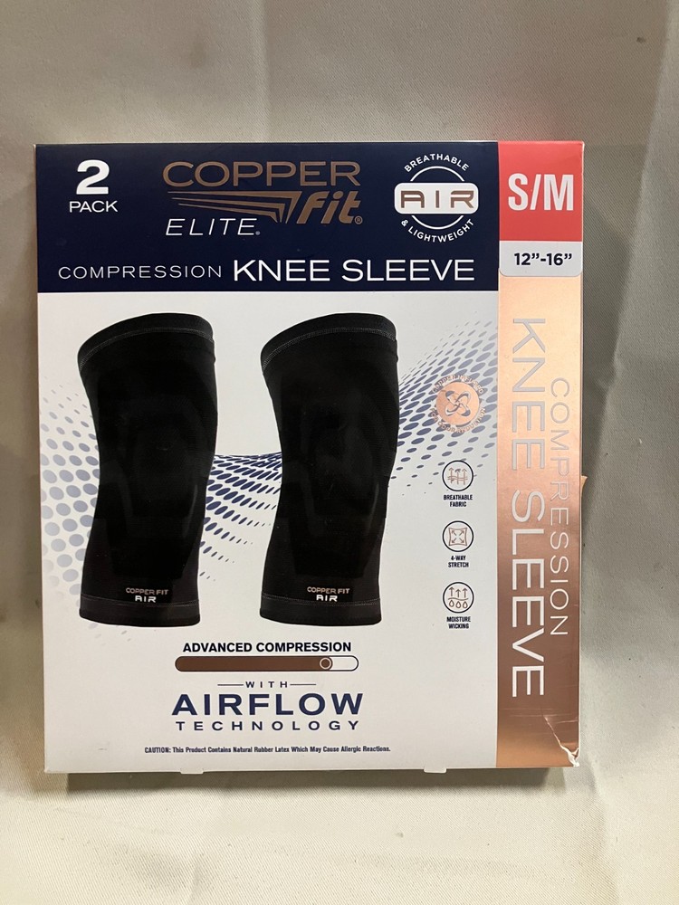 Compression Elite Knee Sleeve Cooper Fit – Black S/M (2pk)